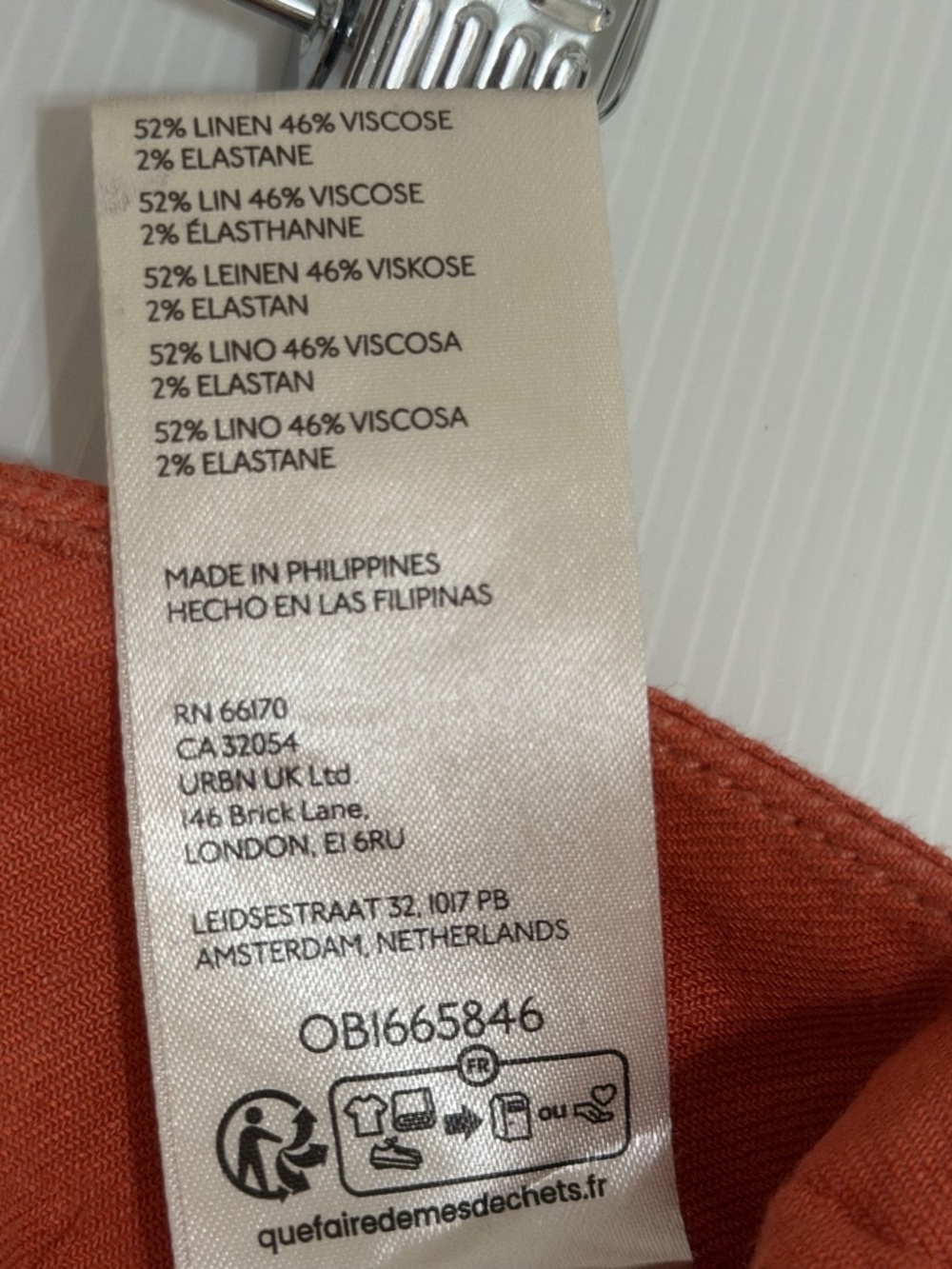 Anthropologie Maeve The Colette Crop Wide Leg Linen Blend Pants Orange Size 31 - Picture 5 of 12